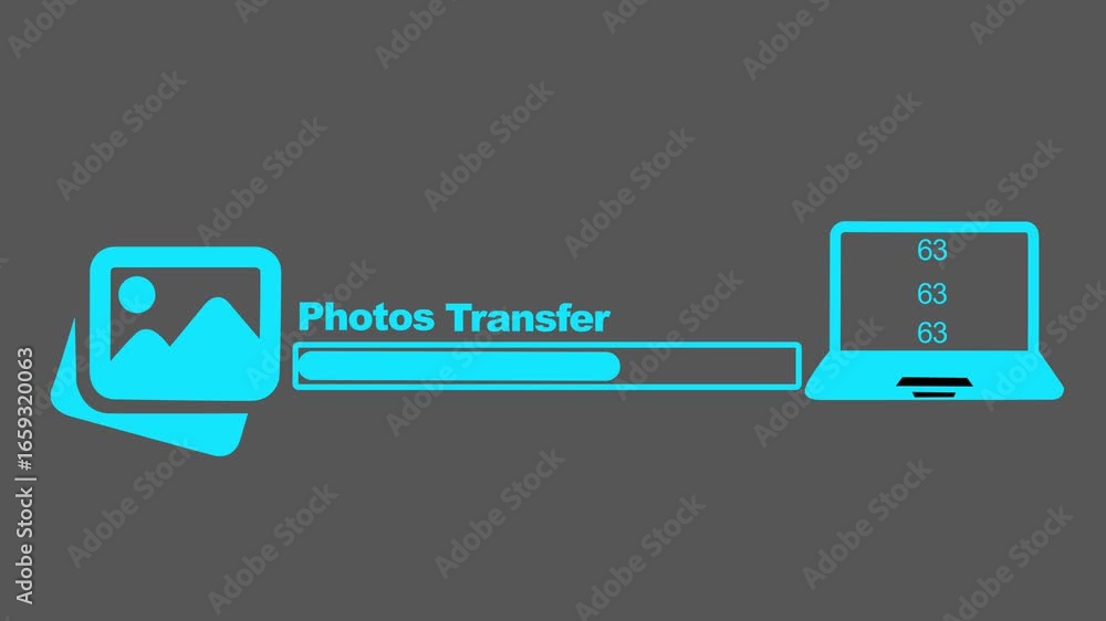 Poster photo transformation concept digital format conversion and data processing animation photos moving f
