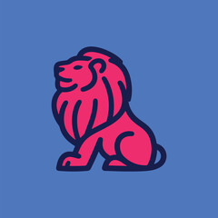 Majestic Lion Cartoon Vector Logo Design