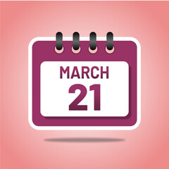 March 21 Calendar Page Illustration