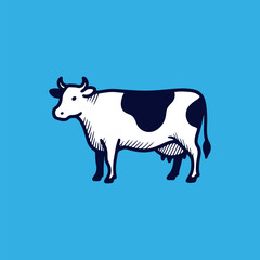 Black And White Dairy Cow Illustration
