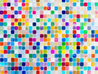 Colorful Mosaic of Small Squares Creating Vibrant Abstract Pattern for Art and Design Projects