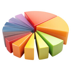 Fototapeta premium Colorful Abstract Pie Chart with Segments Representing Data Distribution and Analysis Ideas