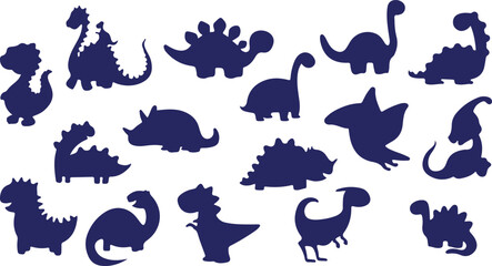 Dinosaur silhouette vector, prehistoric reptile icon, jurassic dinosaur symbol, dinosaur t rex silhouette, stegosaurus vector design, dinosaur clipart shape, brontosaurus icon vector, dinosaur wildlif © Geetaroy