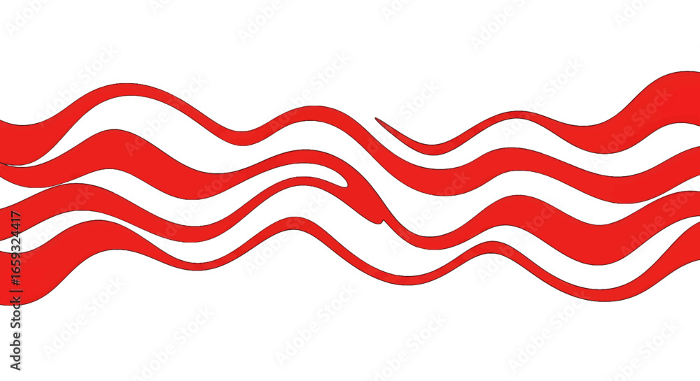 Aufkleber abstract red wavy lines graphic with white background geometric design pattern illustration for mode