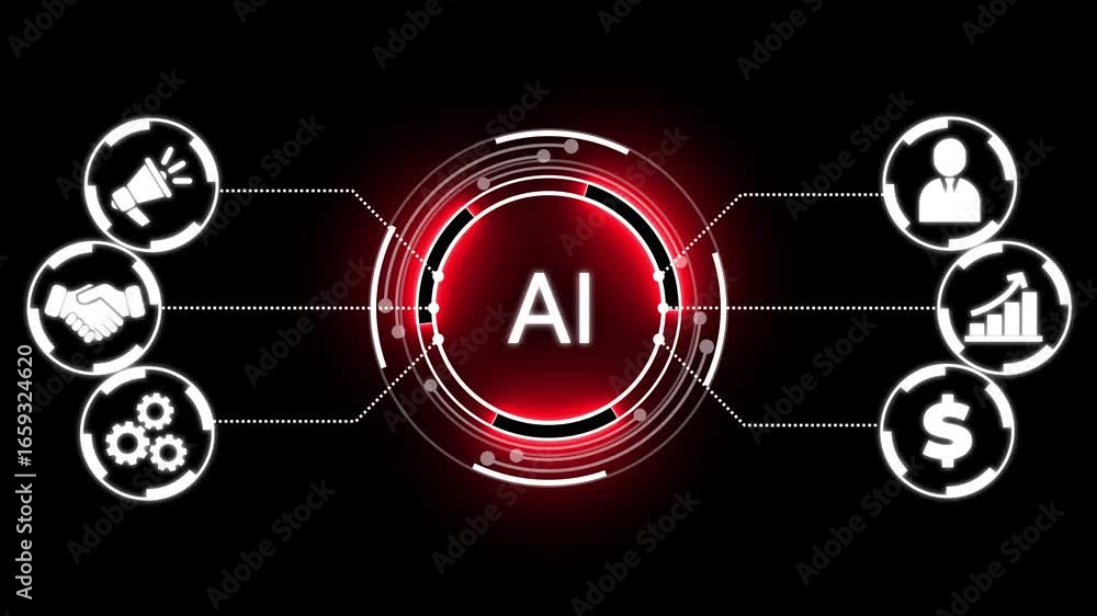 Poster artificial intelligence ai technology business cyberspace innovation network science digital concept