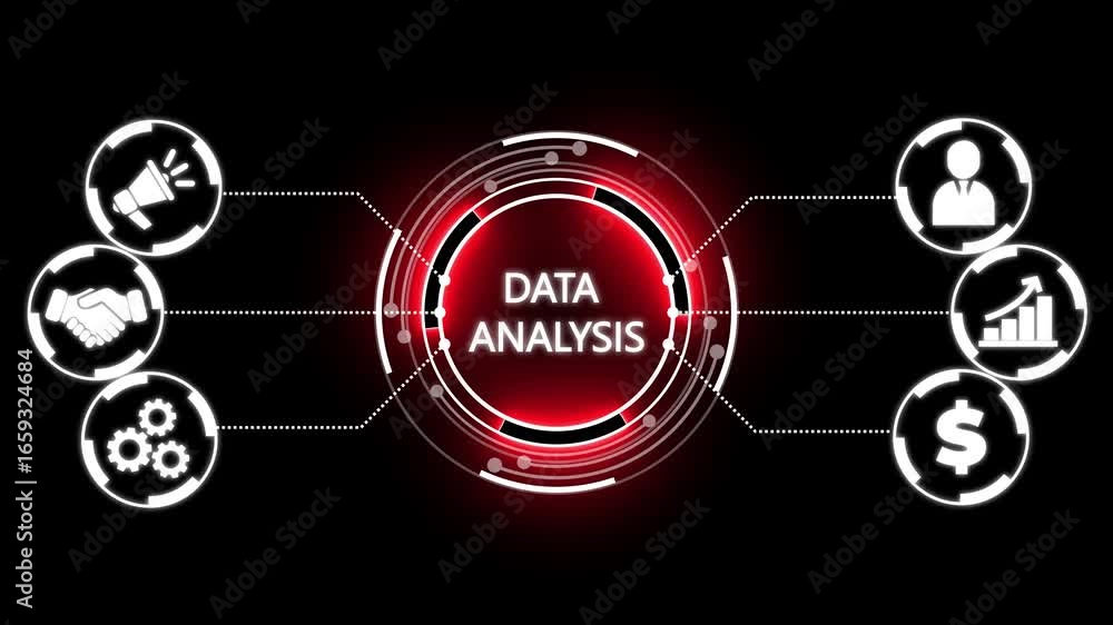 Aufkleber data analysis for business and finance concept. information report for digital business strategy. bu