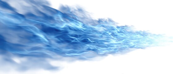 Obraz premium Abstract blue flame/smoke stream against white