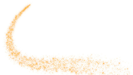 golden christmas light trail with gold shiny glitter stars on transparent background ,png holiday and new year isolated design element  © Hasti