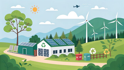 landscape with houses