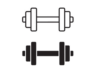 Strength training represented through a black line and fill vector icon, featuring a clean and minimalist design, applicable across multiple industries and contexts. This is part of a broader icon set
