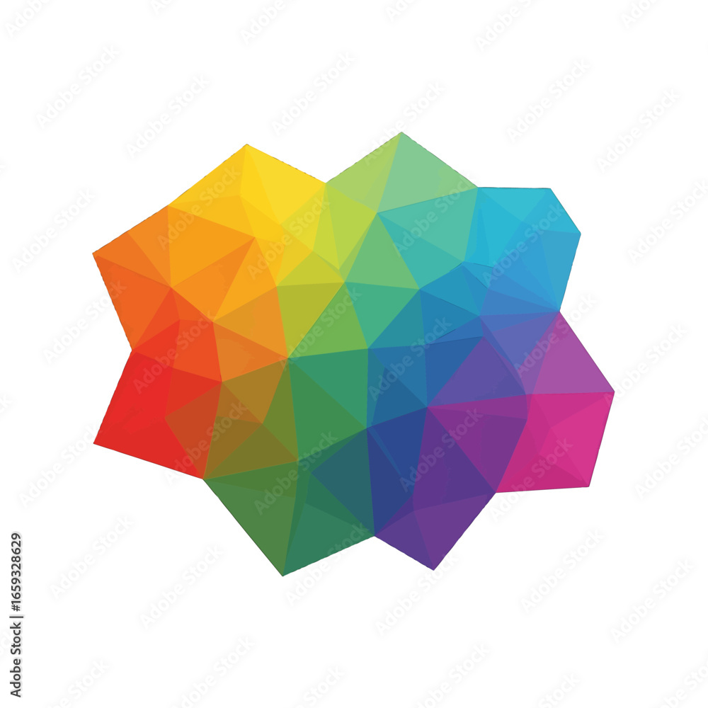 Poster abstract geometric polygon background with colorful triangles pattern on white backdrop