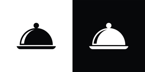 Obraz premium Black And White Circular Tray With Dome Minimalist Isolated Icon Design