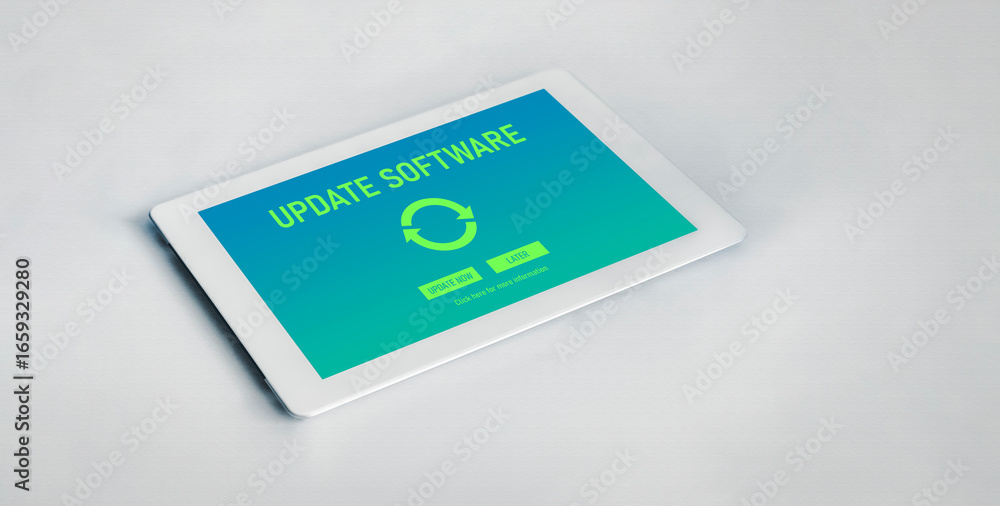 Poster software update on computer for modish version of device software upgrade