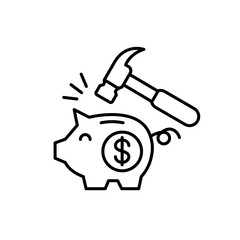 Emergency money icon set. Emergency cash icons. E-commerce and Shopping icons line set. Vector Illustration.	