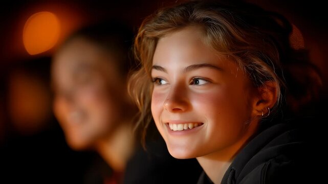 Sweet Girl Smiling and Looking Forward Optimistically