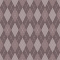Fototapeta premium Argyle seamless pattern dark brown color