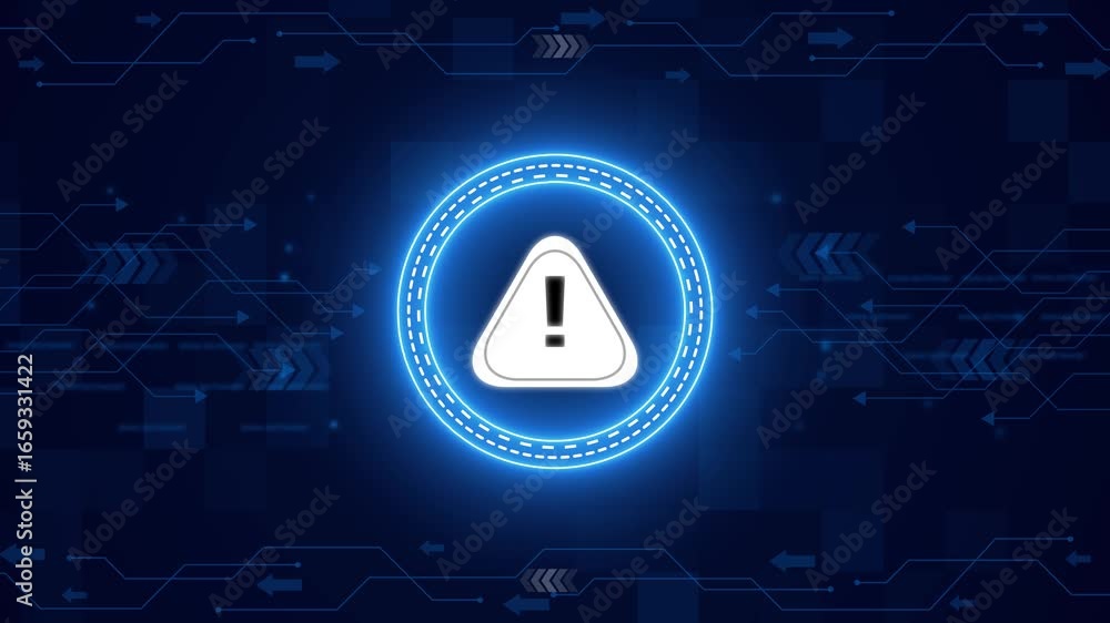 Aufkleber glow cyber security warning data protection business technology privacy concept. abstract technology