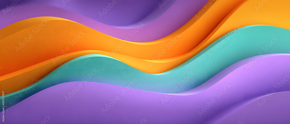 Poster abstract colorful curved paper layered background