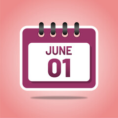 June 1 Calendar Page Illustration