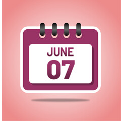June 7 Stylish Calendar Page Design