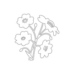 Blooming Garden Coloring Sheet – Line Art Flowers