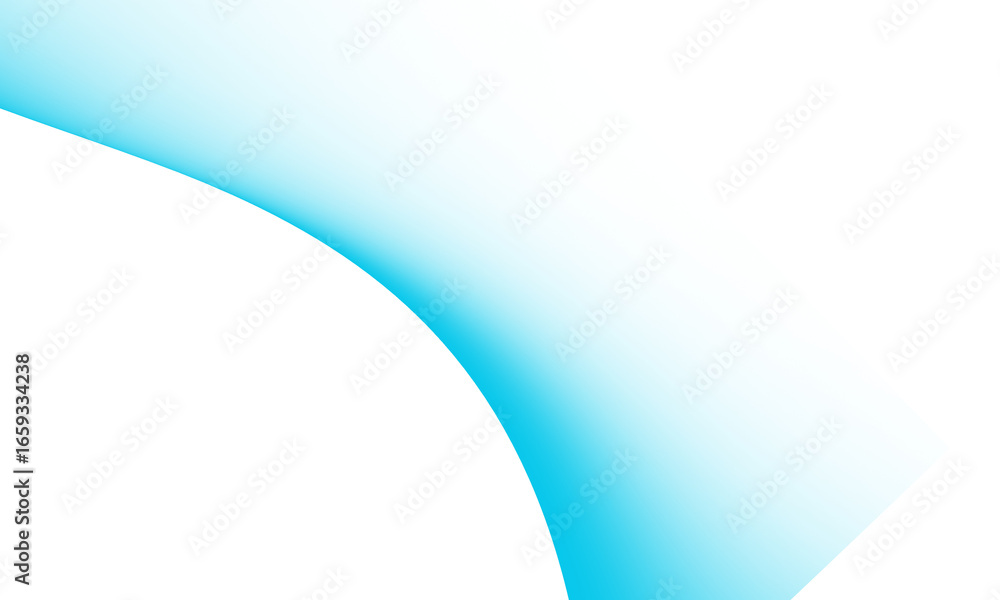 Wall mural abstract curved light blue shape gradient element on transparent background