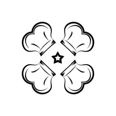 Bones and Star Icon in Black Outline Against a White Background