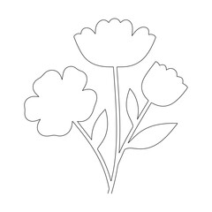Blooming Garden Coloring Sheet – Line Art Flowers