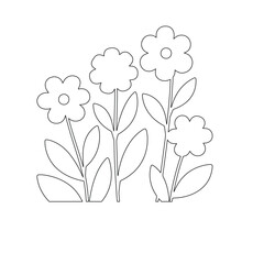 Blooming Garden Coloring Sheet – Line Art Flowers