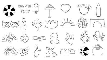 set of vector icons. Cute crayon chalk doodle icons of star crown rainbow heart and flower in kids style. Hand drawn chalk crayon icons with doodle heart cloud star crown rainbow and flower.