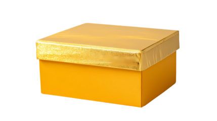 a yellow box Isolated transparent on white background
