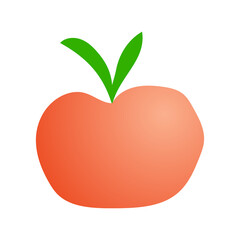 Isolated apple.  pink apple fruit with leaf isolated on white, with clipping path.