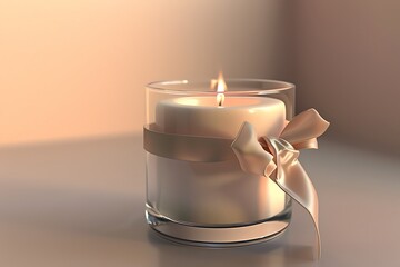 still life with decorated luxury candle 