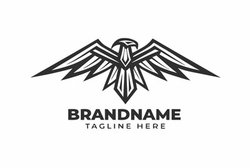 Obraz premium Abstract Geometric Eagle on White Background Logo Design Element