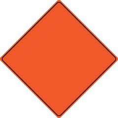 Vector empty orange road sign
