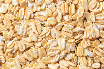 Traditional oats. Macro shot. Closeup view of rolled oats