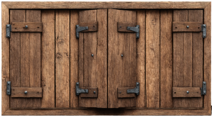 Aged wooden double shutters