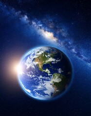Obraz premium Earth, Sunrise, Space, Milky Way Galaxy View