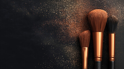 Makeup Tutorial, makeup brushes with powder