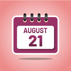 August 21 Calendar Page Illustration