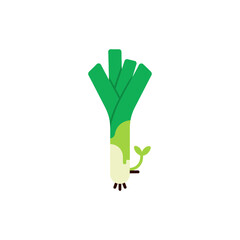 Simple illustration of a fresh leek vegetable, perfect for cooking, healthy eating, and culinary projects, with clean design
