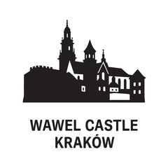 Obraz premium Wawel Castle Kraków Silhouette Vector