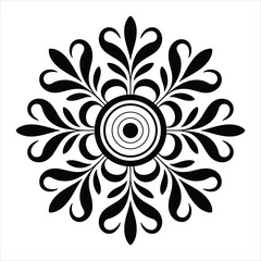 Floral Mandala Pattern Coloring Page Vector Illustration