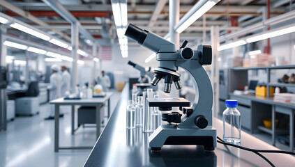 Background of a medical research scene in a science laboratory