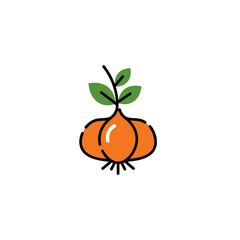 Fresh, Vibrant Onion A Simple Icon Illustrating a Healthy Ingredient for Culinary Delights and Nutritional Benefits