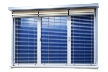 Glorious solar powered window blinds isolated on white background