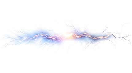Colorful Lightning Discharge Effect on Transparent Backdrop for Creative Visual Projects