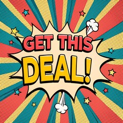 Retro Pop Art Comic Discount Banner