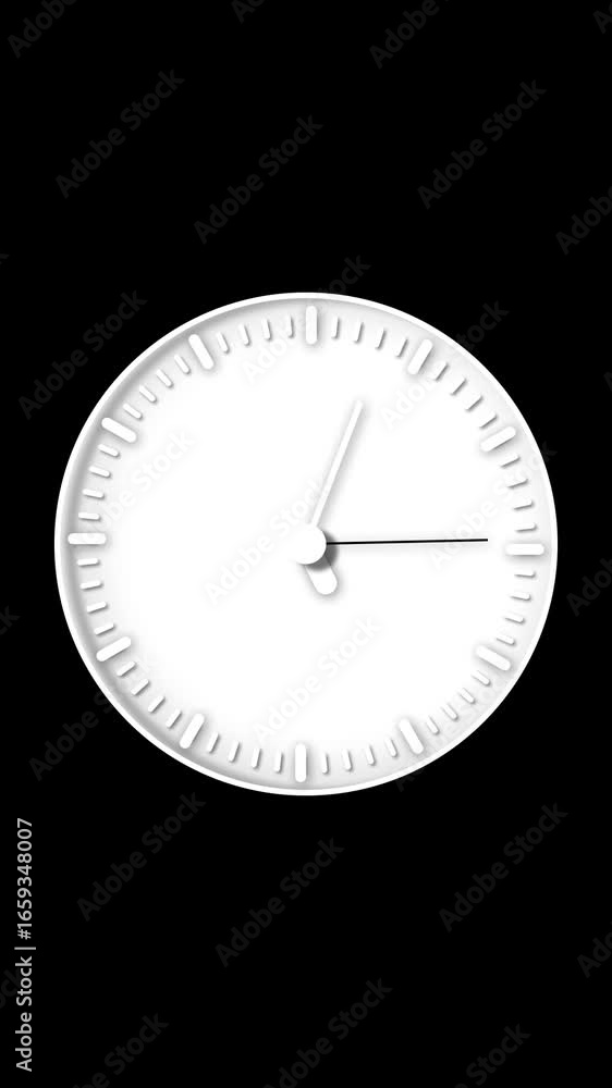 Aufkleber modern vertical animation of white clock with smooth and simple aesthetics. abstract white circle wi