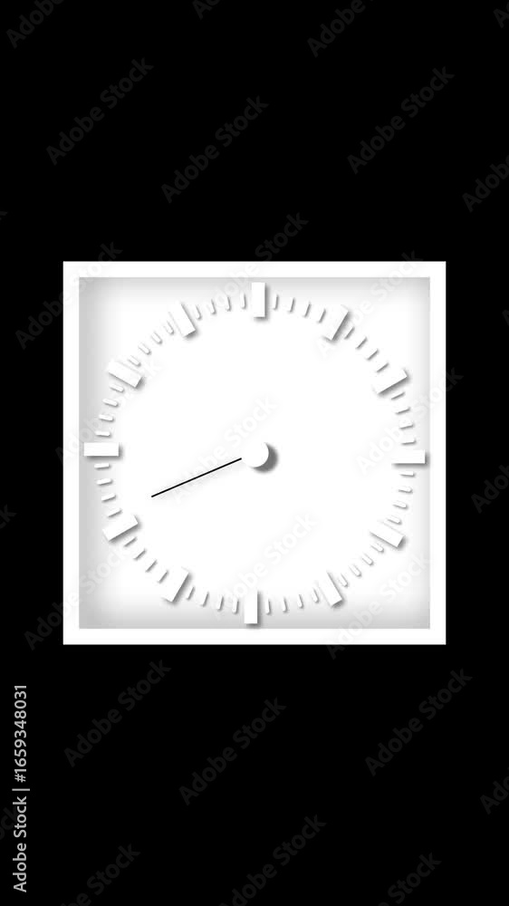 Aufkleber vertical video displaying elegant modern white clock with minimal design. abstract white circle shap